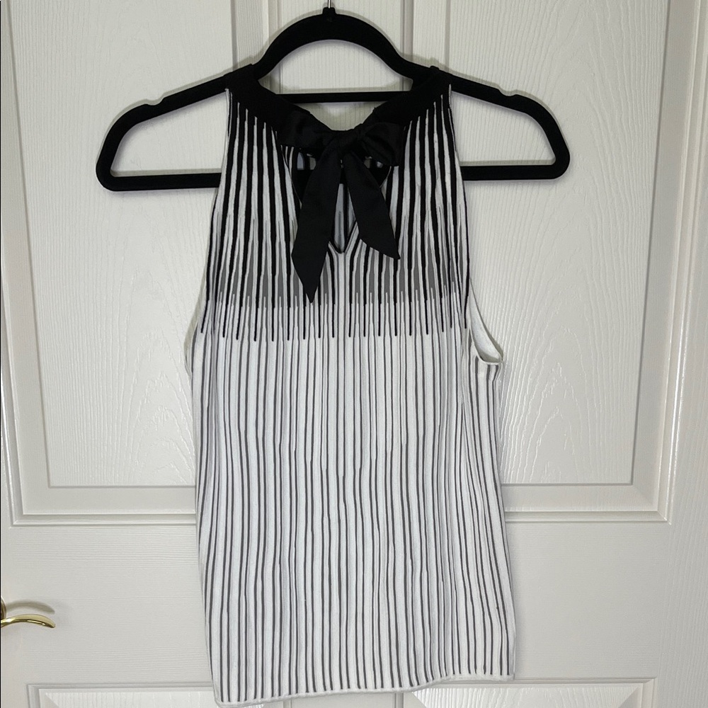 WHBM Black and White Knit Halter Women's Top Size S - Picture 5 of 8